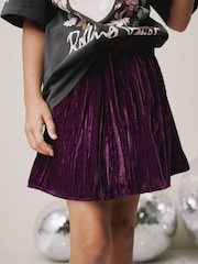 Plum Purple Velvet Paperbag Skirt (3-16yrs) - Image 4 of 4
