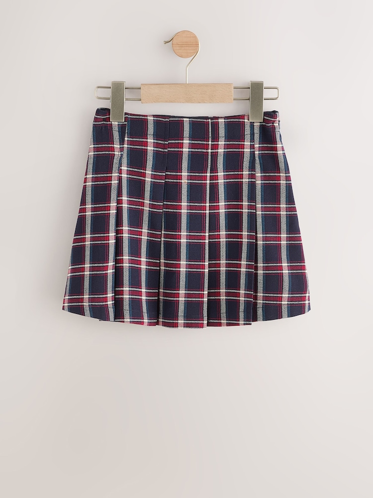 Navy Pleated Check Skirt (3-16yrs) - Image 1 of 5 Navy Pleated Check Skirt (3-16yrs) - Image 1 of 5