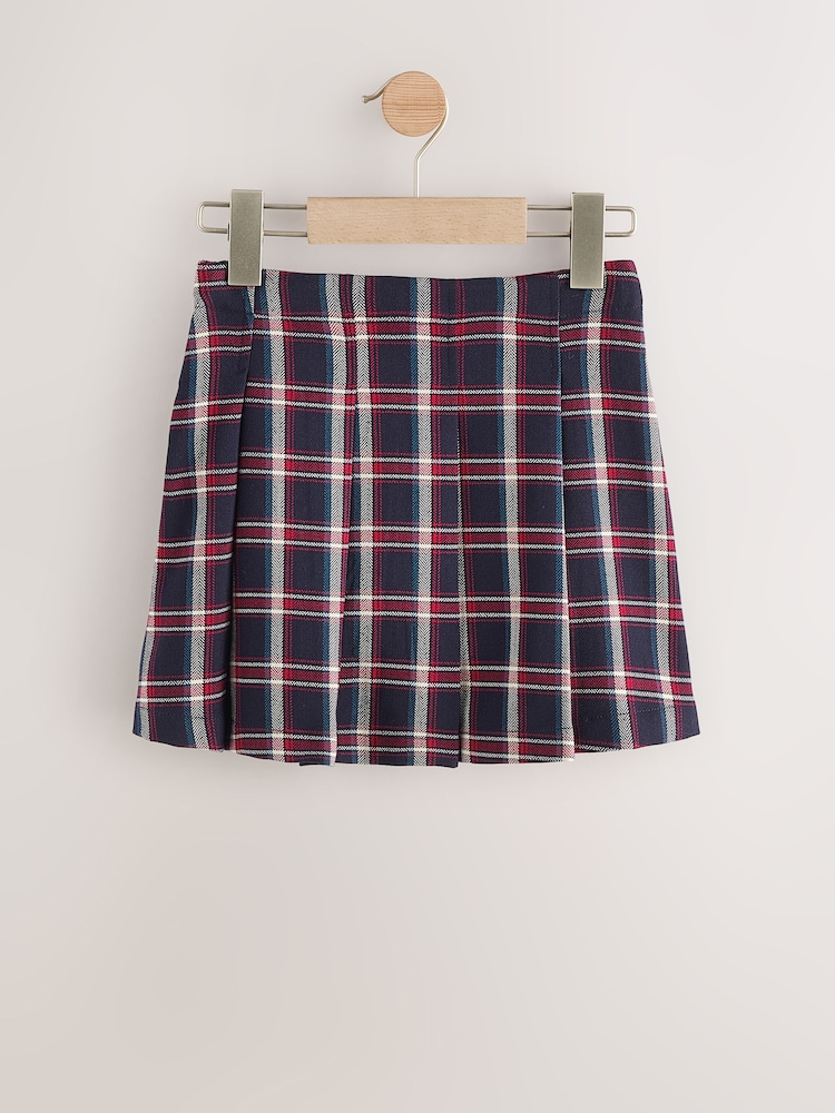 Navy Pleated Check Skirt (3-16yrs) - Image 2 of 5 Navy Pleated Check Skirt (3-16yrs) - Image 2 of 5
