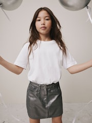 Charcoal Grey Foil Printed Mini Skirt (3-16yrs) - Image 1 of 8
