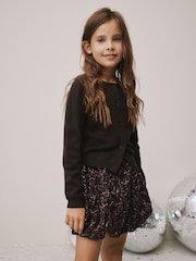 Black Animal Print Bubble Skirt (3-16yrs) - Image 3 of 7