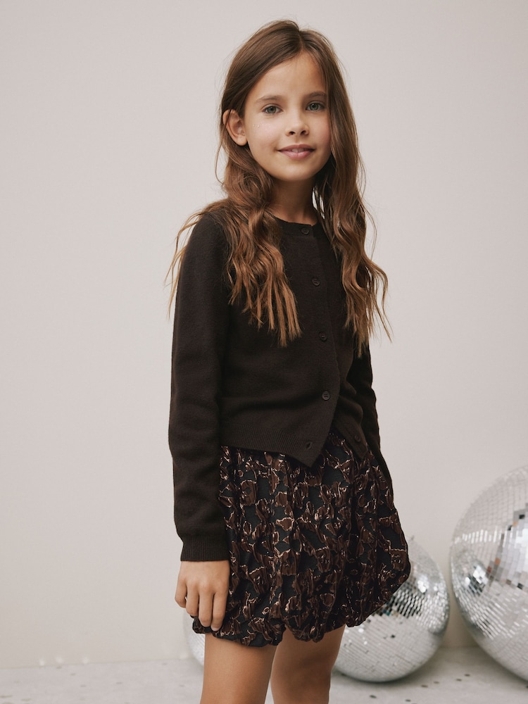 Jupe Courte NEXT - Aspect Daim Doux Avec Volants - Taille 16 - Beige - Neuf Avec étiquettes