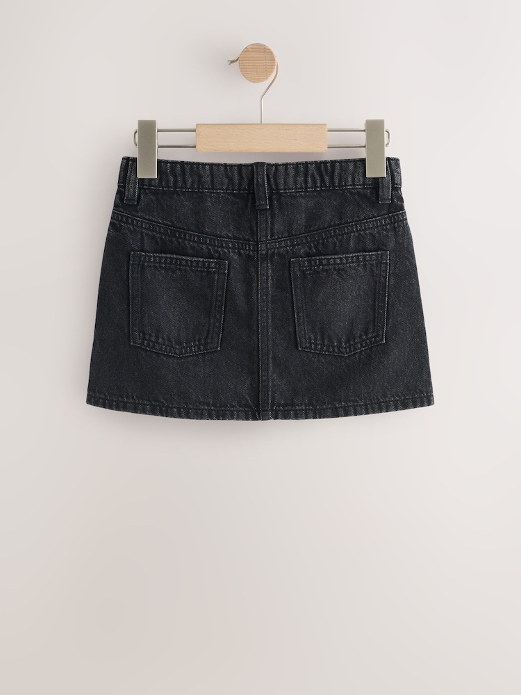 Charcoal Grey Denim Bow Embellished Skirt (3-16yrs) - Image 2 of 5