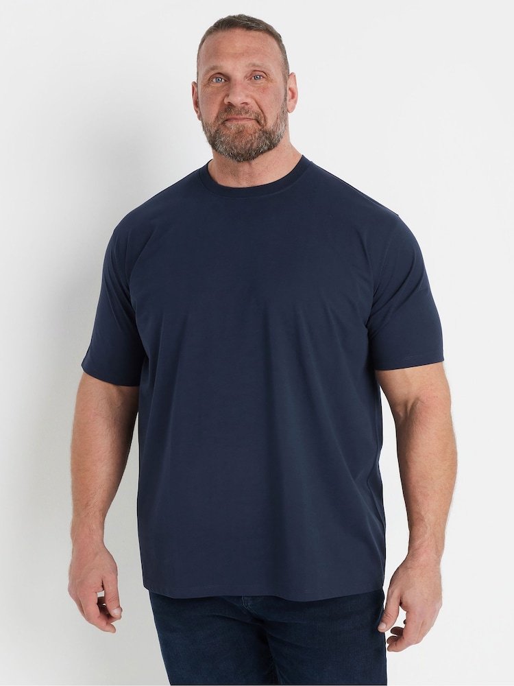 Синій - BadRhino Big & Tall Soft Touch T-Shirt - Image 1 of 7