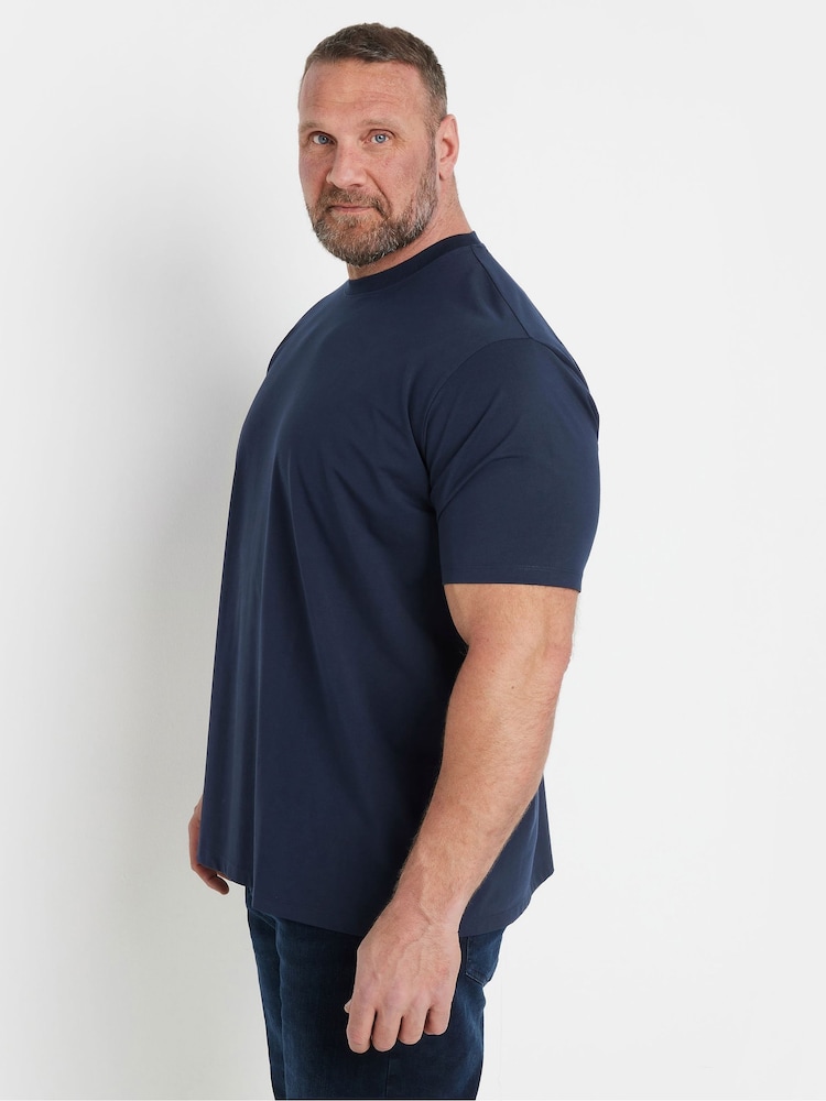 Синій - BadRhino Big & Tall Soft Touch T-Shirt - Image 2 of 7