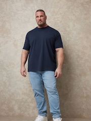 Синій - BadRhino Big & Tall Soft Touch T-Shirt - Image 5 of 7