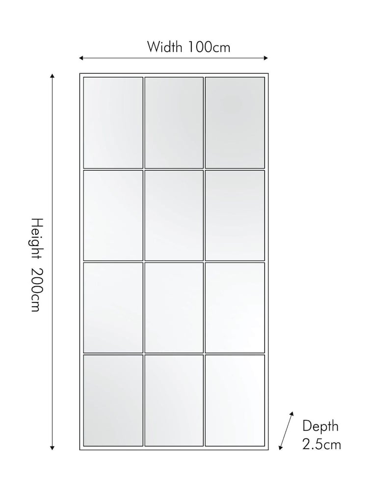 Pacific Lifestyle Grey Metal 12 Section Floor Mirror - Image 5 of 5