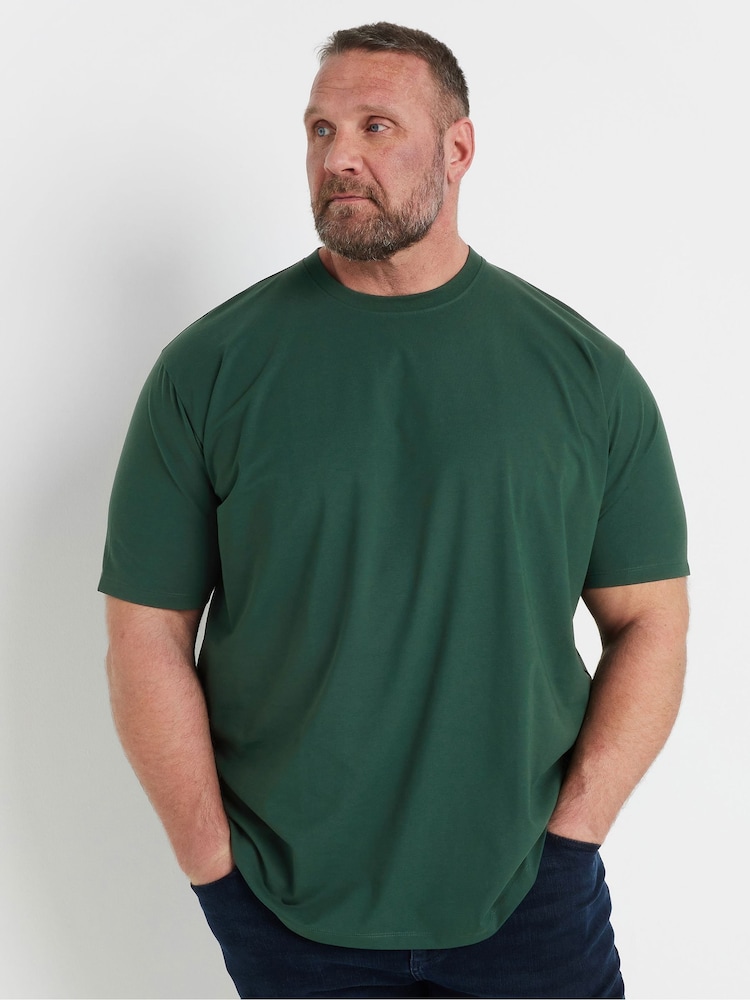 Зелений - BadRhino Big & Tall Soft Touch T-Shirt - Image 1 of 7