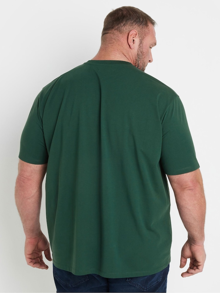Зелений - BadRhino Big & Tall Soft Touch T-Shirt - Image 3 of 7