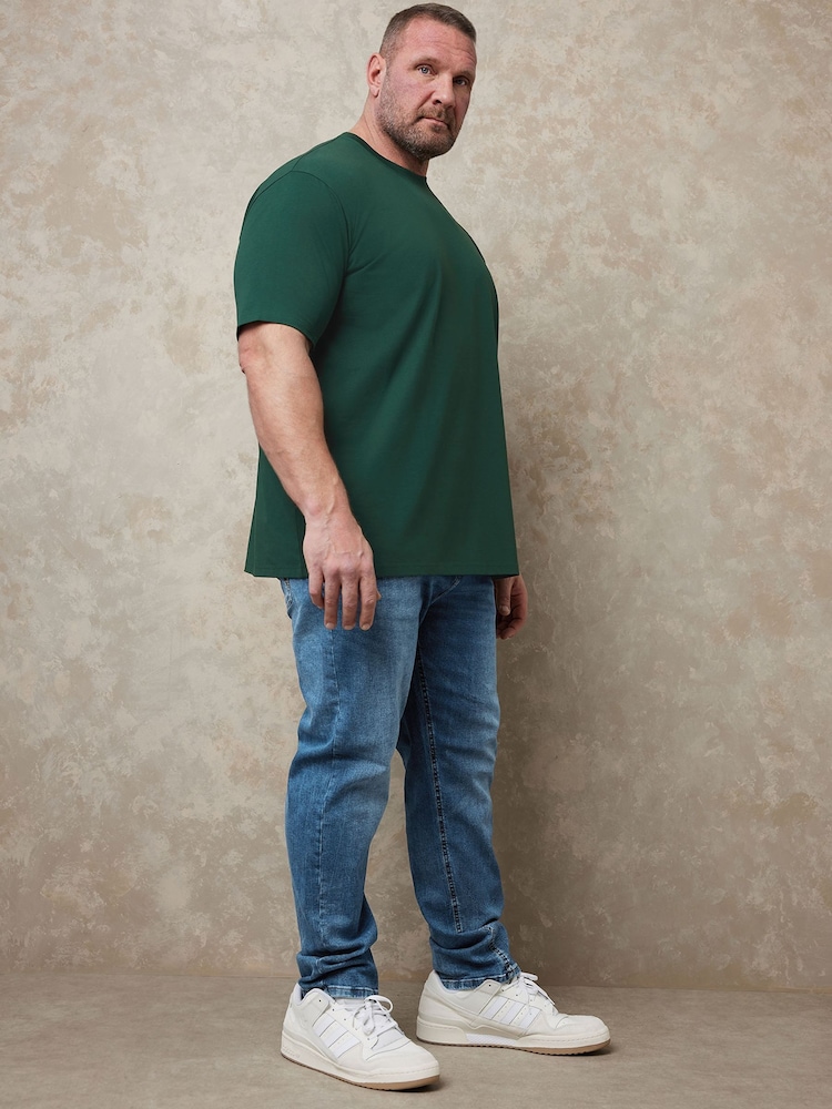 Зелений - BadRhino Big & Tall Soft Touch T-Shirt - Image 5 of 7