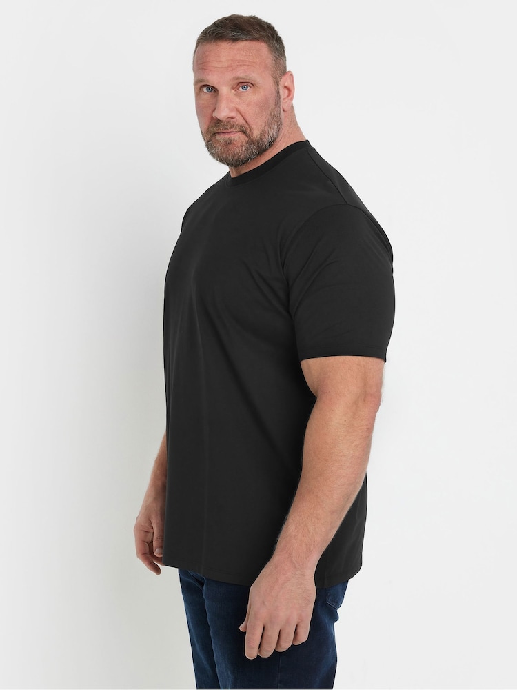 Чорний - BadRhino Big & Tall Soft Touch T-Shirt - Image 2 of 7