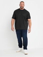 Чорний - BadRhino Big & Tall Soft Touch T-Shirt - Image 4 of 7