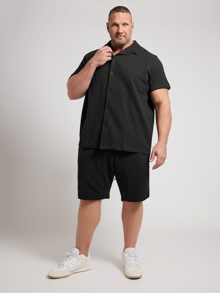 BadRhino Big & Tall Black Textured Shorts - Image 3 of 7