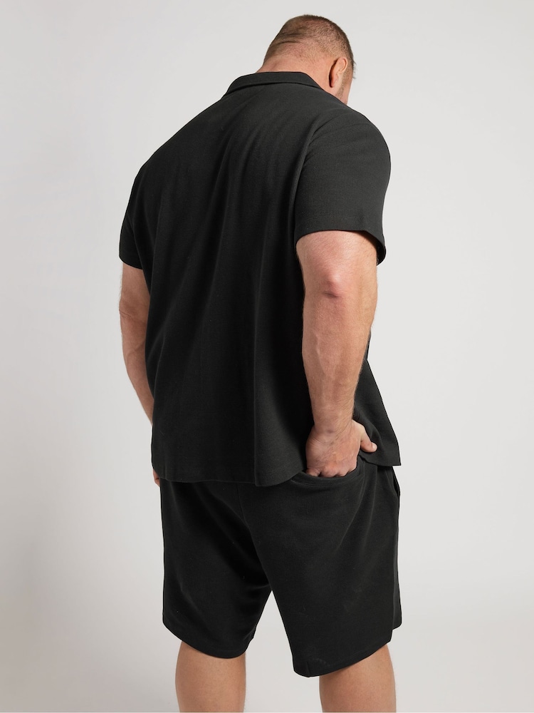 BadRhino Big & Tall Black Textured Shorts - Image 4 of 7