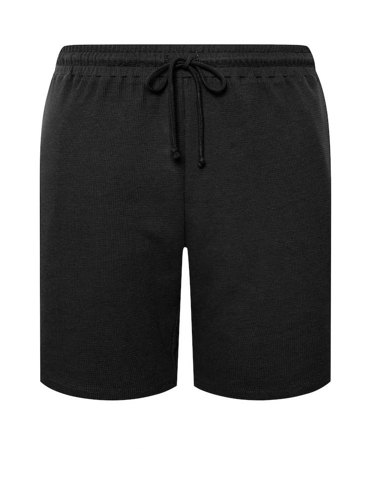 BadRhino Big & Tall Black Textured Shorts - Image 6 of 7