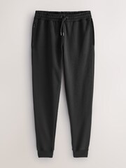 Black Slim Fit Cotton Rich Jersey Joggers with Zip Pocket - Image 6 of 6