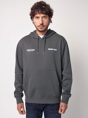 Charcoal Grey/Khaki Green Cotton Rich Graphic Print Hoodie 2 Pack - Image 6 of 16