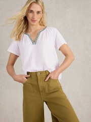 White Stuff White Lucia Embroidered Top - Image 4 of 6