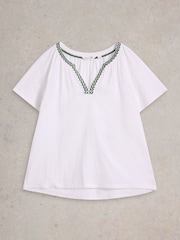 White Stuff White Lucia Embroidered Top - Image 6 of 6