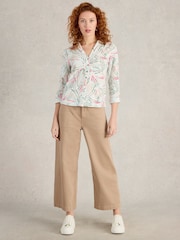 White Stuff Green Annie 100% Cotton Jersey Shirt - Image 1 of 6