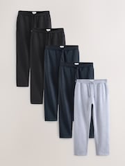 Black/Navy Blue/Grey Marl Open Cotton Rich Jersey Joggers 5 Pack - Image 1 of 27