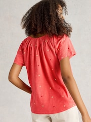 White Stuff Red Luella Embroidered Top - Image 2 of 6