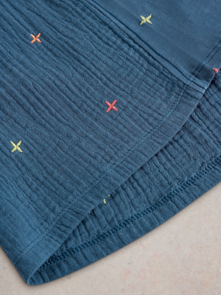 White Stuff Blue Luella Embroidered Top - Image 6 of 6