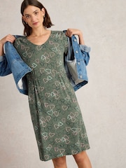 White Stuff Green Tallie Jersey Dress - Image 3 of 6