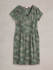 White Stuff Green Tallie Jersey Dress - Image 5 of 6