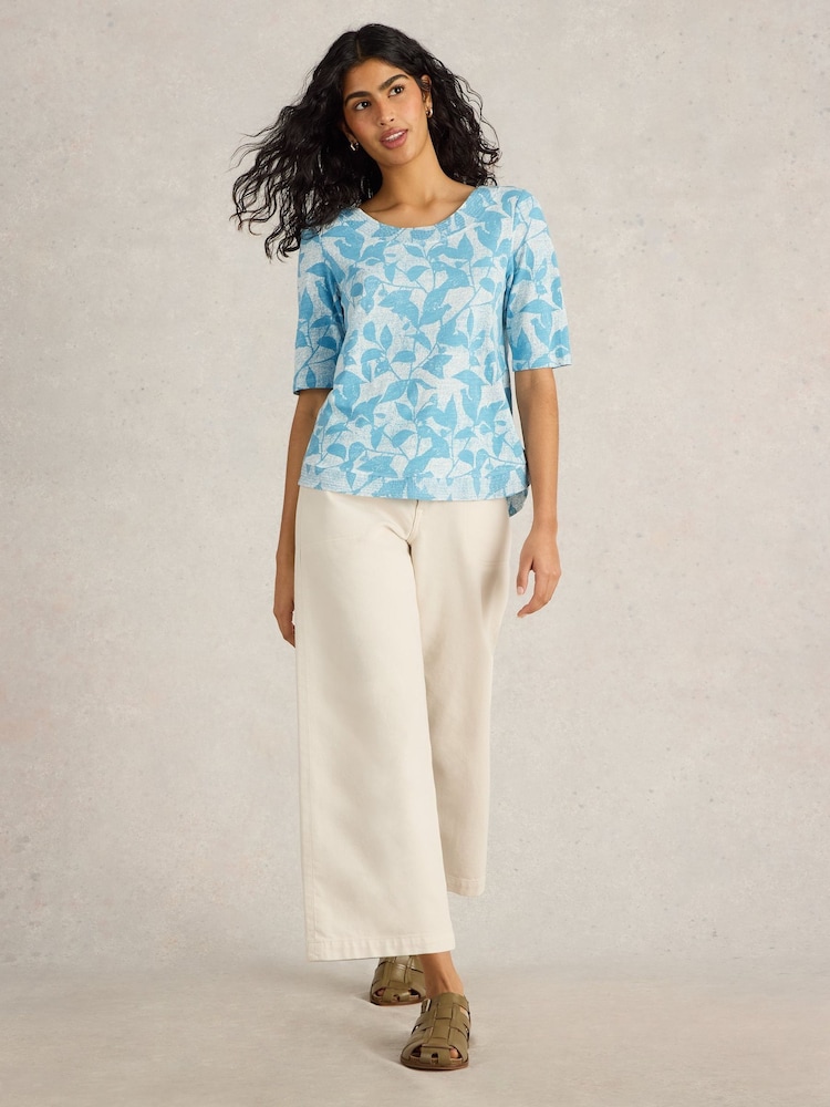 Azul - White Stuff Cotton Weaver Jersey T-Shirt - Imagen 1 de 6 Azul - White Stuff Cotton Weaver Jersey T-Shirt - Imagen 1 de 6