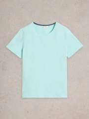 White Stuff Blue Abbie 100% Cotton T-Shirt - Image 1 of 2
