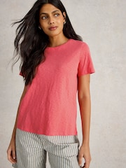 White Stuff Pink Abbie 100% Cotton T-Shirt - Image 2 of 6
