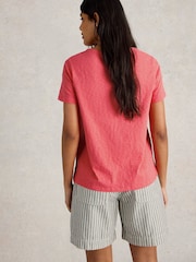 White Stuff Pink Abbie 100% Cotton T-Shirt - Image 4 of 6