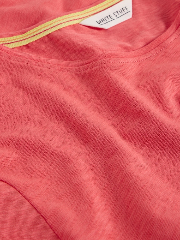 White Stuff Pink Abbie 100% Cotton T-Shirt - Image 6 of 6