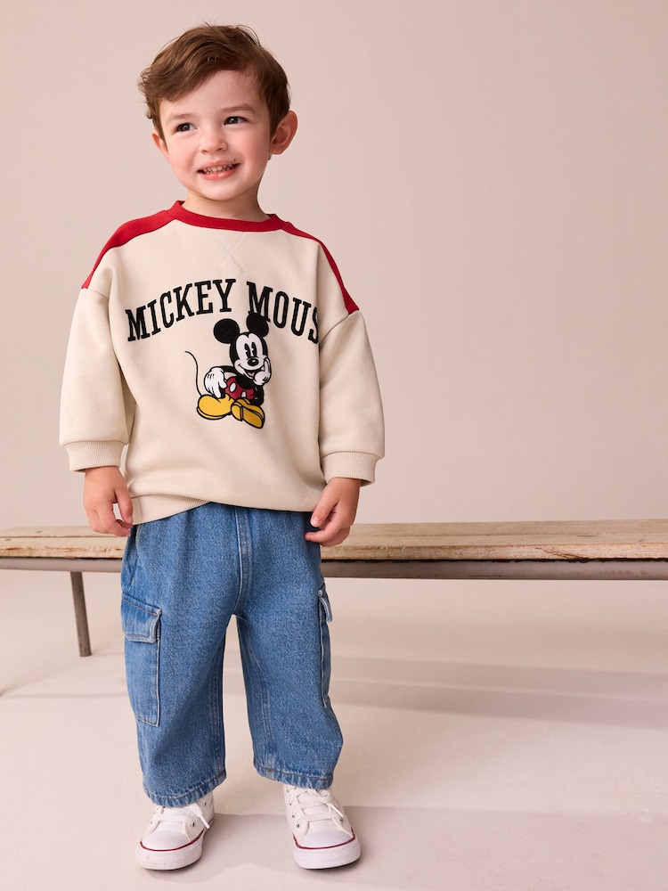 Cream/Red Mickey Mouse Crew Sweatshirt (3mths-8yrs) - Image 3 of 3
