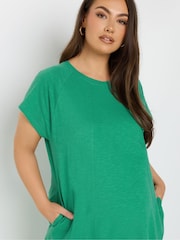 Yours Curve Green Maternity 100% Cotton Midi Swing Dress - Image 4 of 4