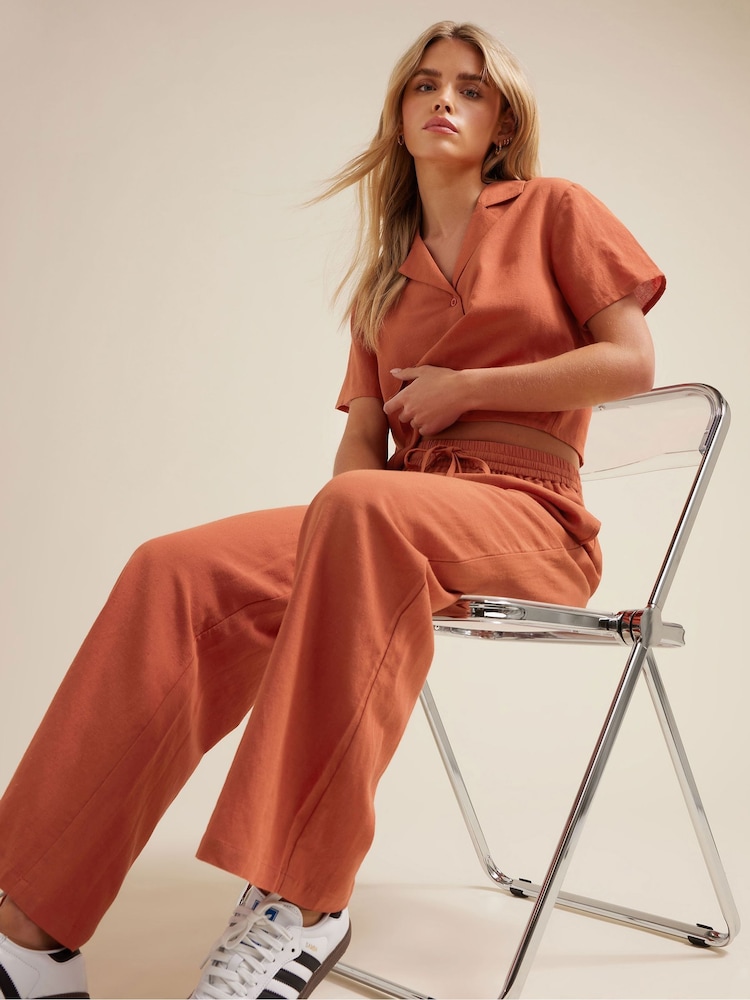 PixieGirl Petite Red Wide Leg Trousers - Image 1 of 5