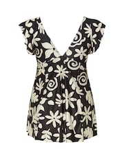 Yours Curve Black Floral Angel Swimdress - Image 7 of 7