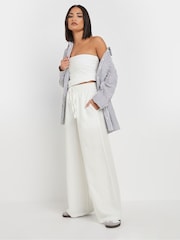 PixieGirl Petite White Wide Leg Trousers - Image 1 of 5