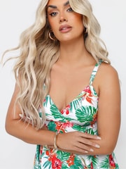 Yours Curve White Floral Hanky Hem Swimdress - Image 5 of 7
