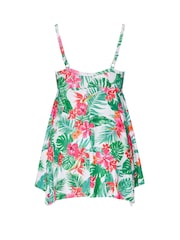 Yours Curve White Floral Hanky Hem Swimdress - Image 7 of 7
