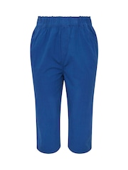 Yours Curve Blue Cool 100% Cotton Crop Trousers - Image 5 of 5