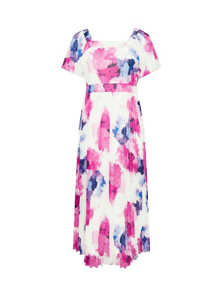 Yours Curve London Abstract Square Neck Pleat Maxi Dress - Bild 6 von 6 Yours Curve London Abstract Square Neck Pleat Maxi Dress - Bild 6 von 6