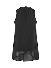Yours Curve Black London High Low Layered Blouse - Image 6 of 6