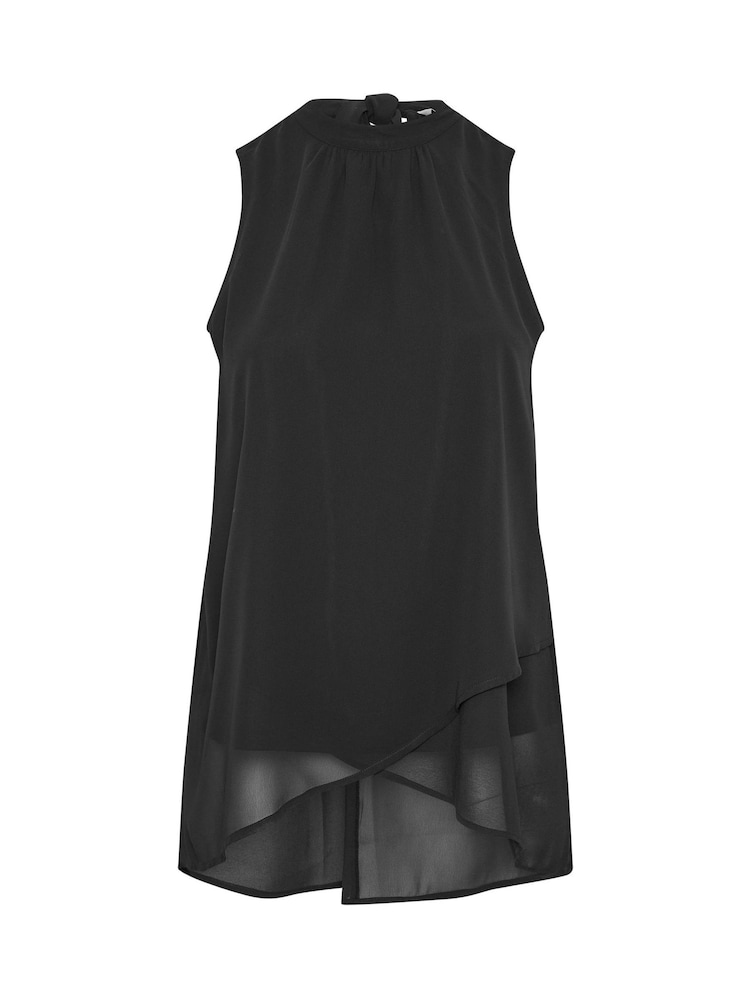 Yours Curve Black London High Low Layered Blouse - Image 6 of 6