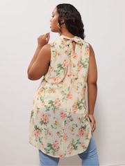 Yours Curve Cream London High Low Layered Blouse - Image 3 of 6