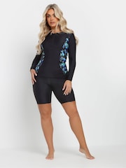 Yours Curve Black Printed Rash Vest - Image 2 of 7