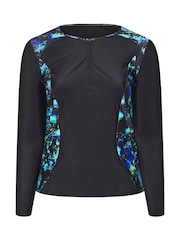 Yours Curve Black Printed Rash Vest - Image 6 of 7
