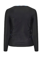Yours Curve Black Printed Rash Vest - Image 7 of 7