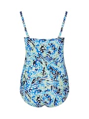 Yours Curve Blue Animal Shirred Swimsuit - Image 7 of 7